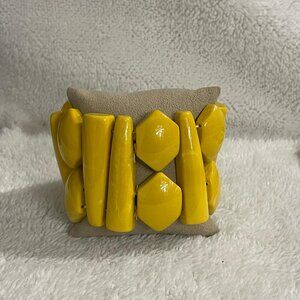Yellow Tagua Nut Stretch Bracelet